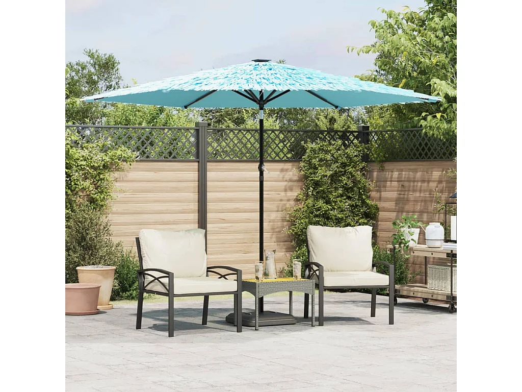 Parasol de jardin avec mât en acier bleu 288x288x225 cm FR66404