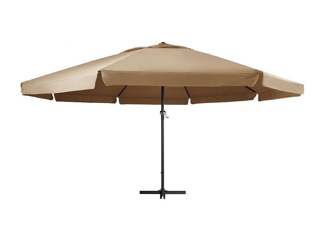 Sombrilla de jardín con palo de aluminio gris taupe 600 cm ES889010