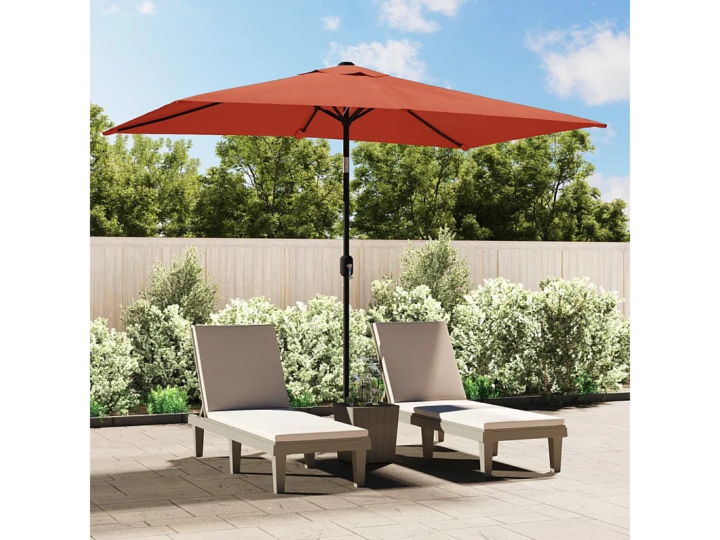 Parasol avec mât en métal 300 x 200 cm Terre cuite FR53474