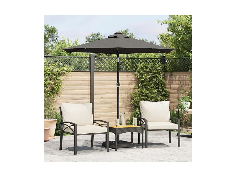Parasol de jardin LED et mât en acier anthracite 225x225x212 cm FR88254