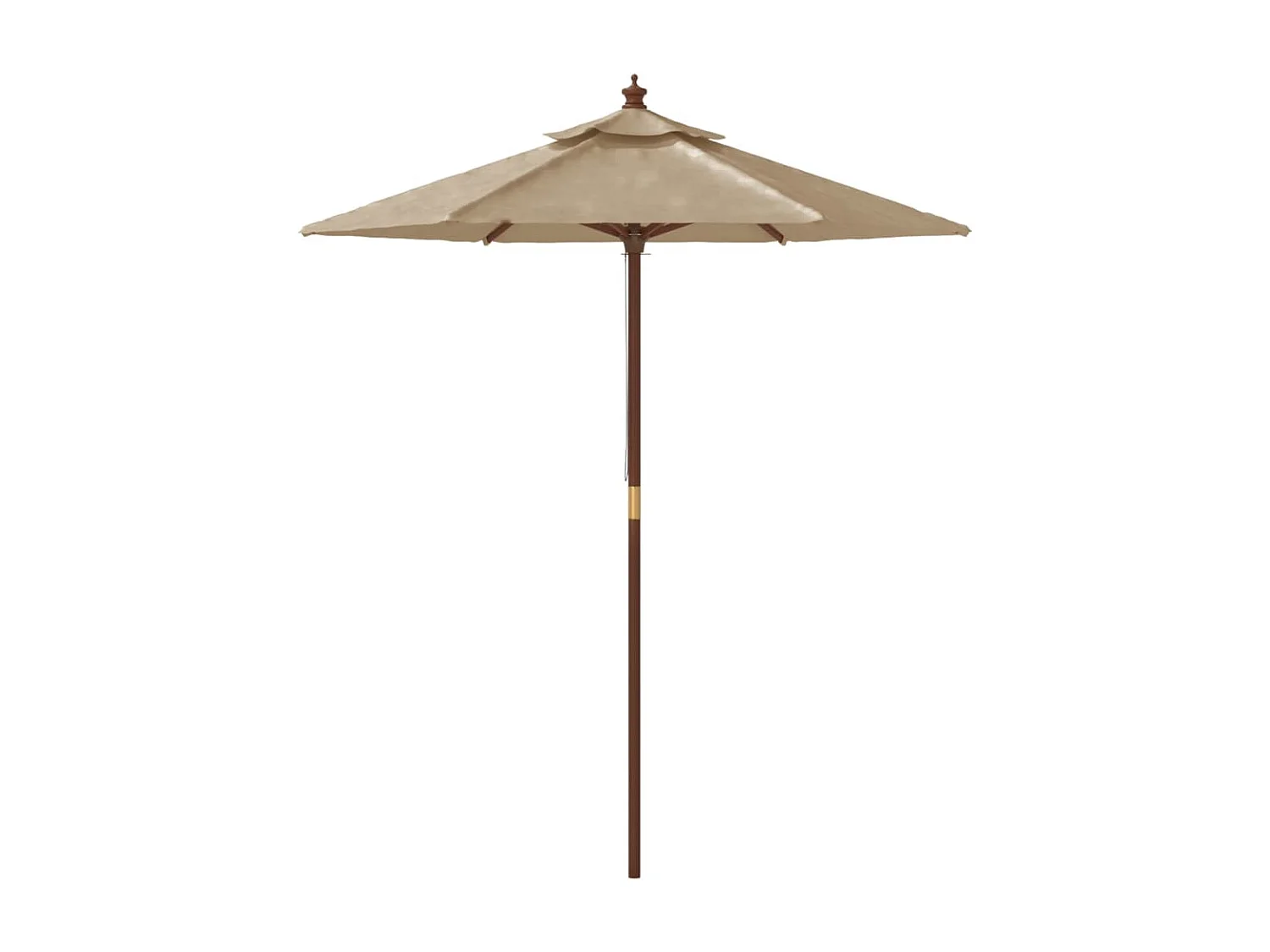 Sombrilla de jardín con poste de madera gris taupe 196x231 cm ES564508