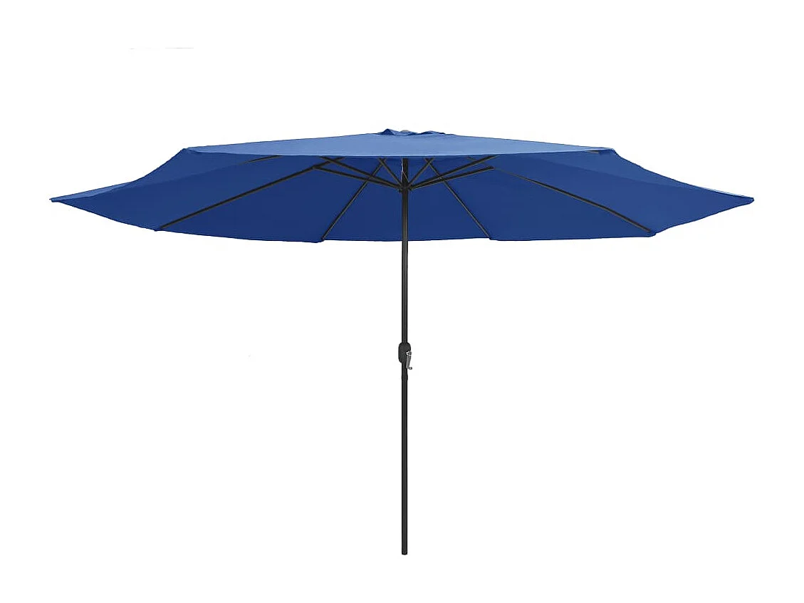 Parasol d'extérieur avec mât en métal 390 cm bleu azuré FR27983