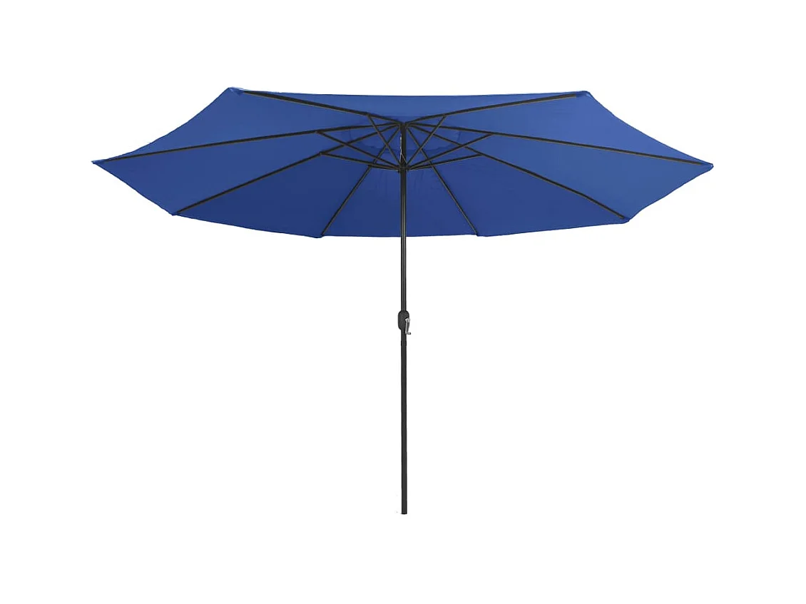 Parasol d'extérieur avec mât en métal 390 cm bleu azuré FR27983
