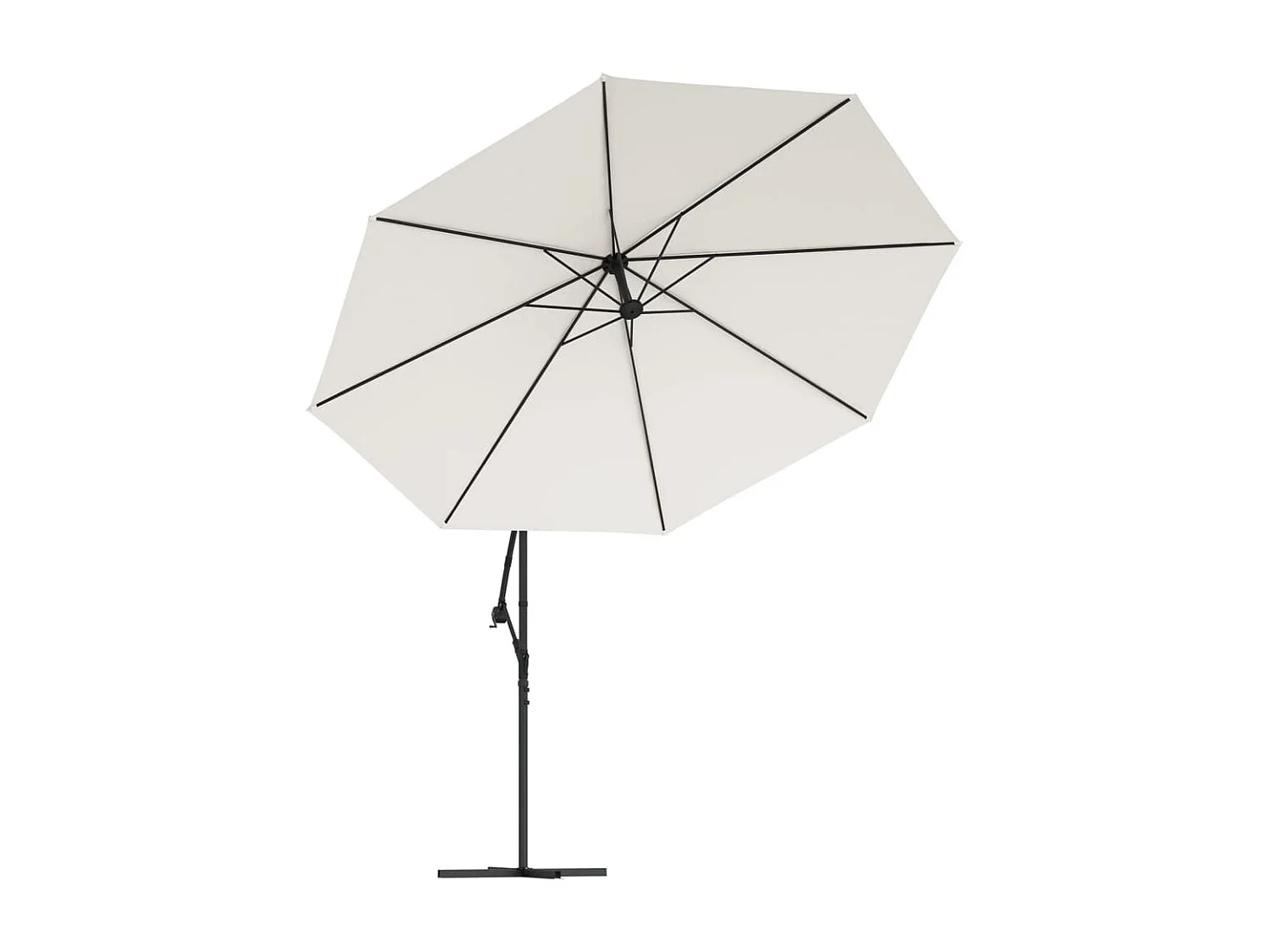 Sombrilla voladiza con luces LED y poste de metal 350 cm arena ES385015