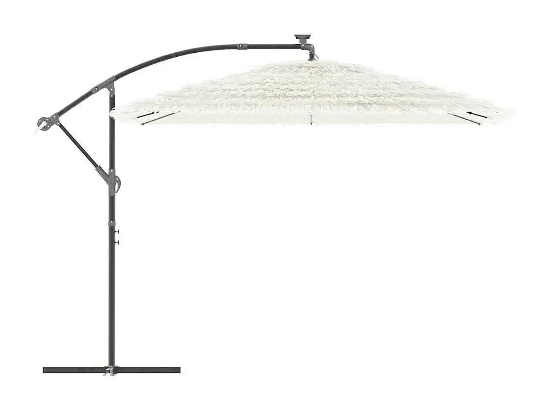Guarda-sol de jardim com poste de aço 290x290x238 cm branco PT601075