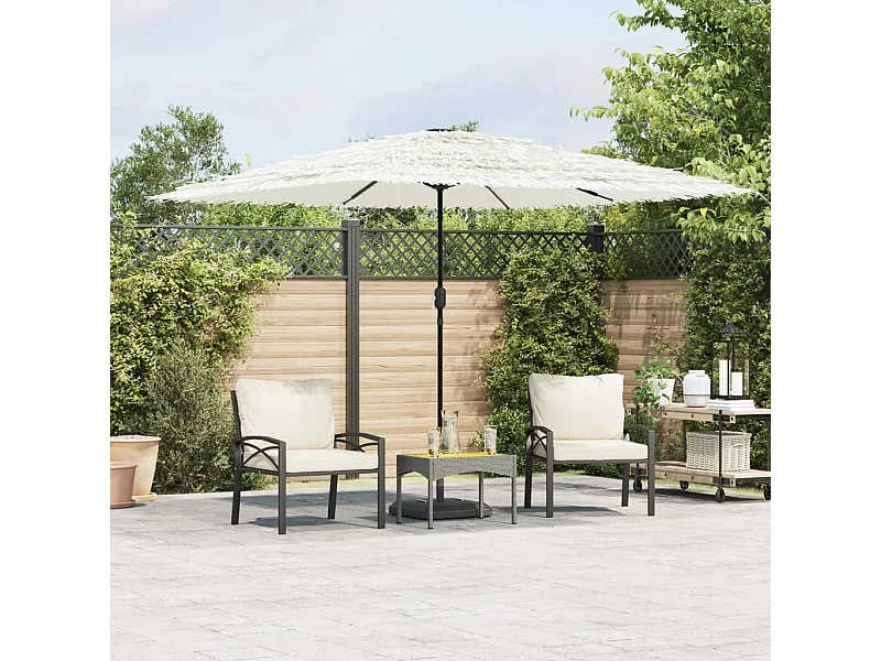 Parasol de jardin avec mât en acier blanc 290x290x238 cm FR72478