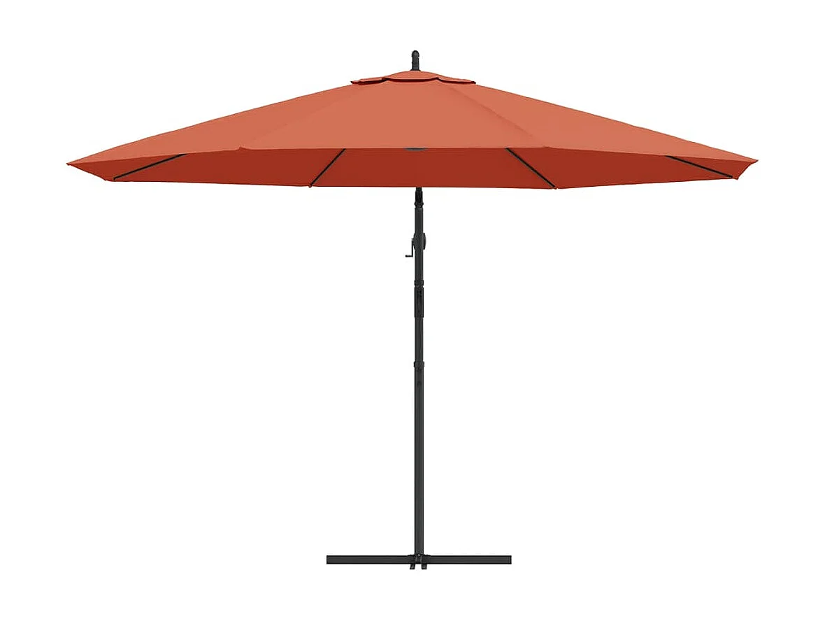 Parasol en porte-à-faux avec mât Aluminium 350 cm Terre cuite FR60804