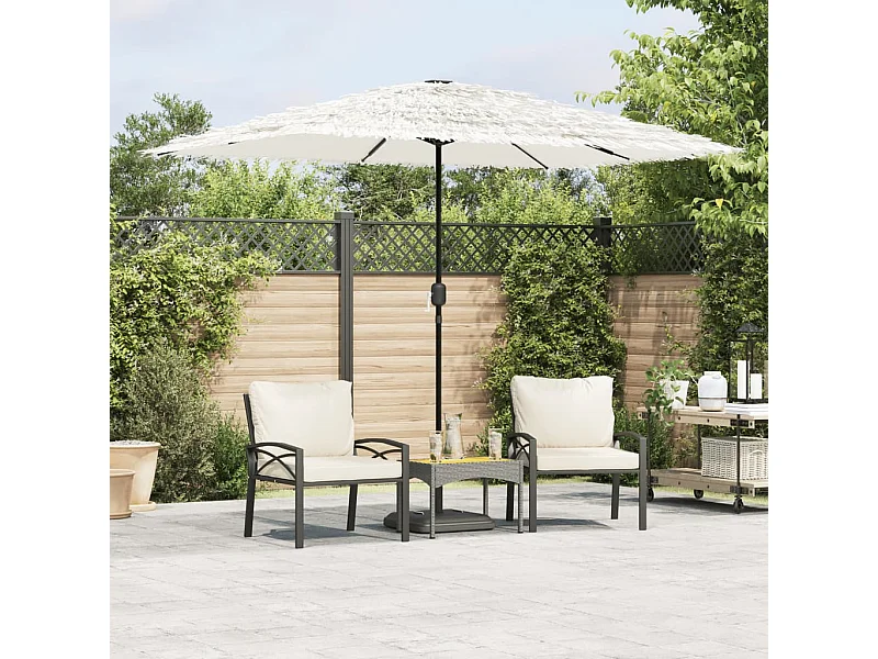 Guarda-sol de jardim com poste de aço 300x200x250 cm branco PT432957