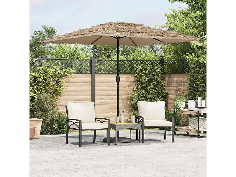 Parasol de jardin avec mât en acier marron 248x248x248 cm FR72451
