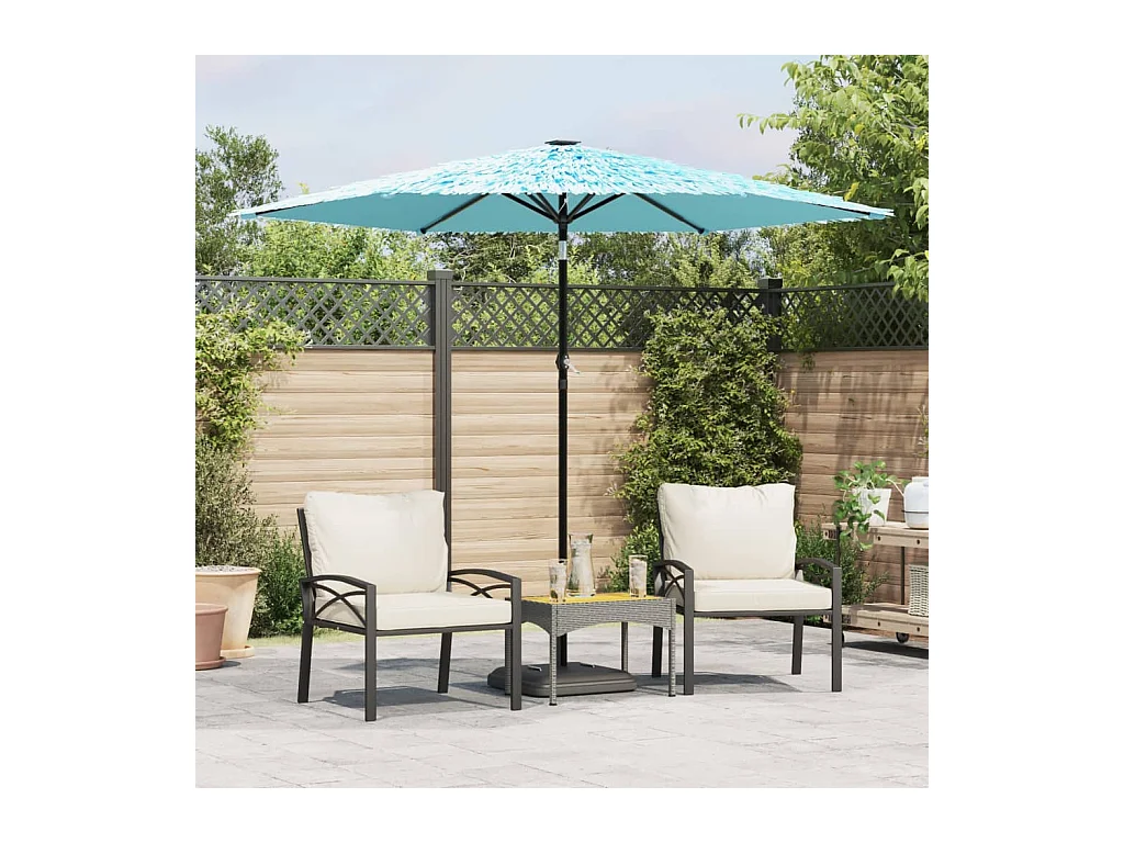 Parasol de jardin avec mât en acier bleu 268x268x226 cm FR16329
