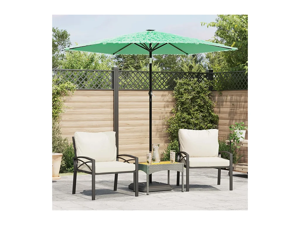 Parasol de jardin avec mât en acier vert 223x223x213 cm FR35420