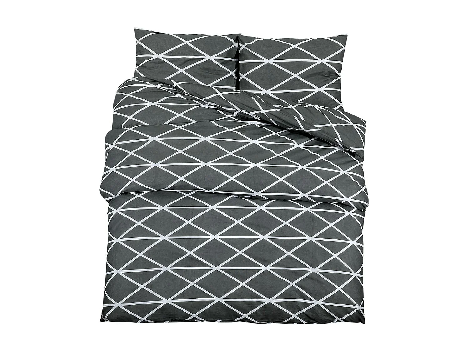 Conjunto de capa de edredão 240x220 cm algodão cinza PT167961