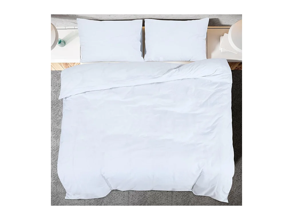 Conjunto de capa de edredão 260x240cm algodão branco PT302850