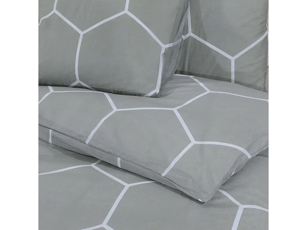 Ensemble de housse de couette Gris 140x200 cm Coton FR423242