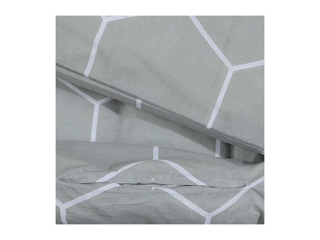 Ensemble de housse de couette Gris 140x200 cm Coton FR423242