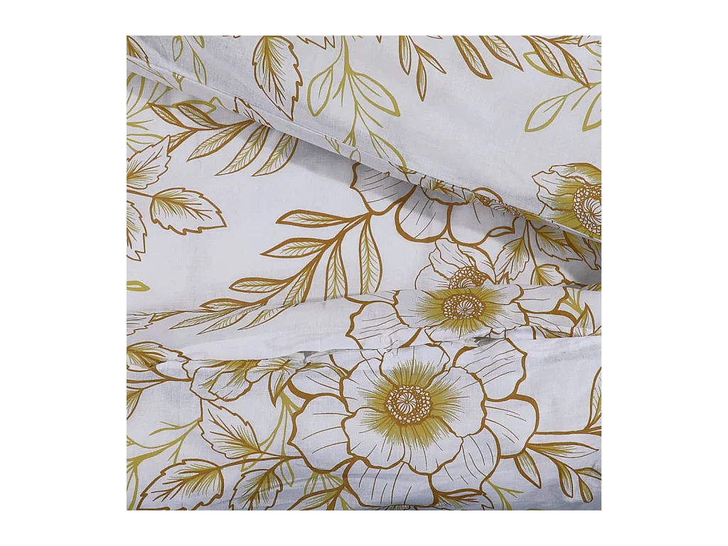 Juego de funda nórdica algodón blanco y marrón 240x220 cm ES346910