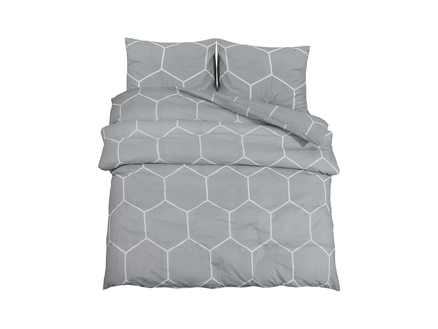 Ensemble de housse de couette Gris 155x220 cm Coton FR730126