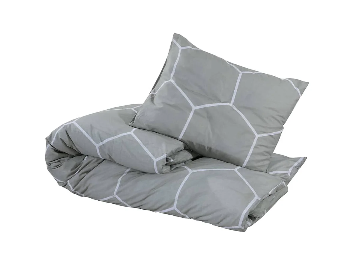 Ensemble de housse de couette Gris 155x220 cm Coton FR730126