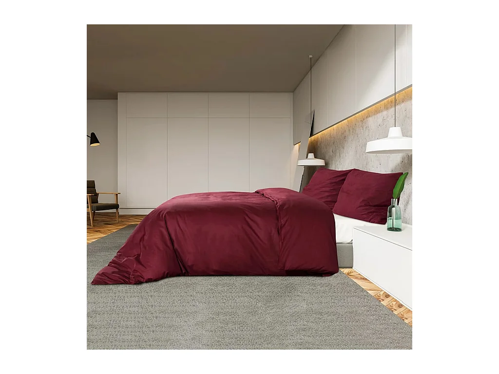 Ensemble de housse de couette Bordeaux 140x200 cm Coton FR982659