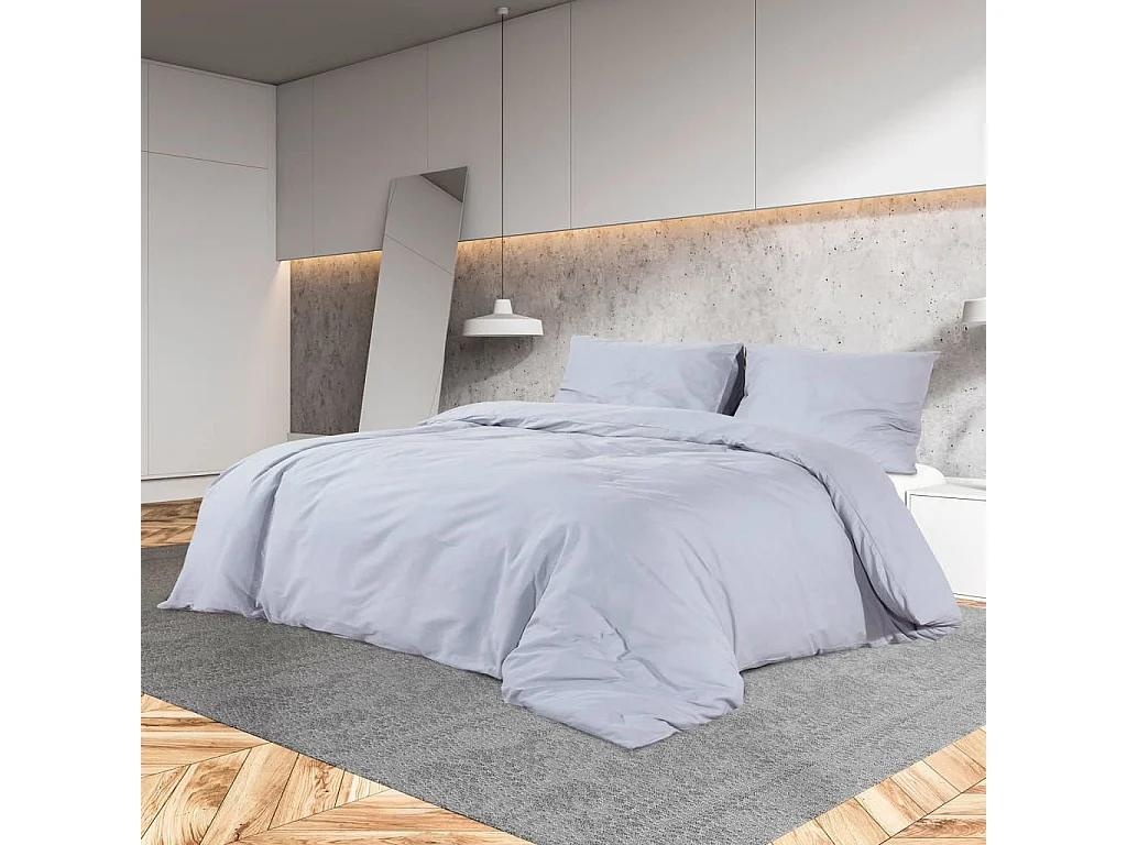 Conjunto de capa de edredão 260x240 cm microfibra leve cinza PT290494