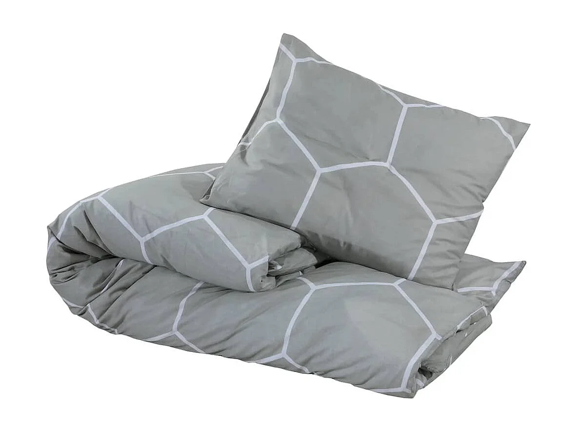 Ensemble de housse de couette Gris 200x200 cm Coton FR162000