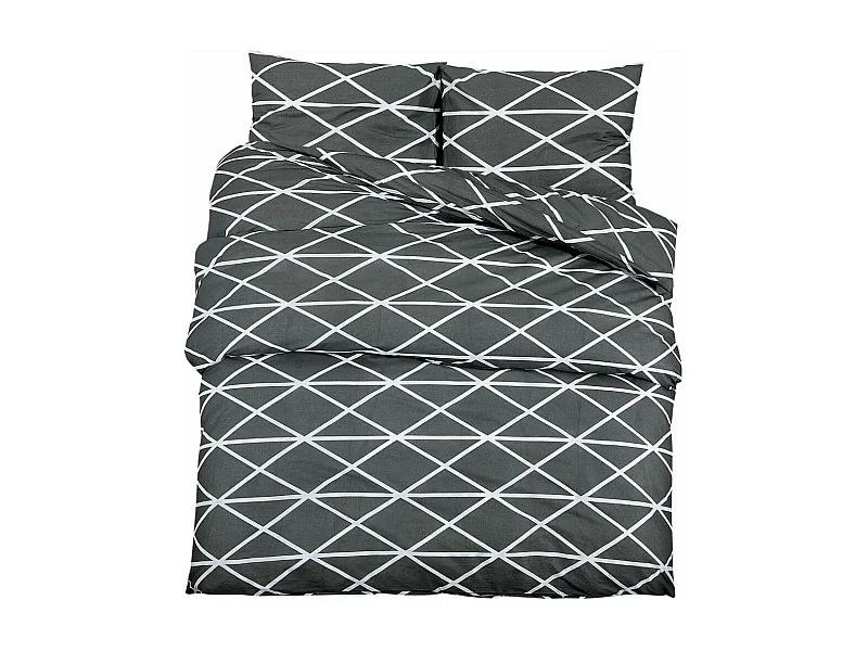 Conjunto de capa de edredão 140x200 cm algodão cinza PT185602