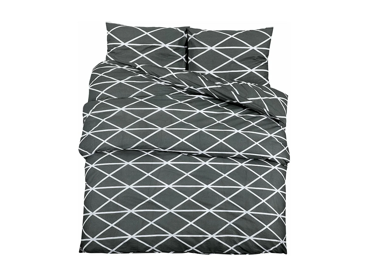 Ensemble de housse de couette Gris 140x200 cm Coton FR771108