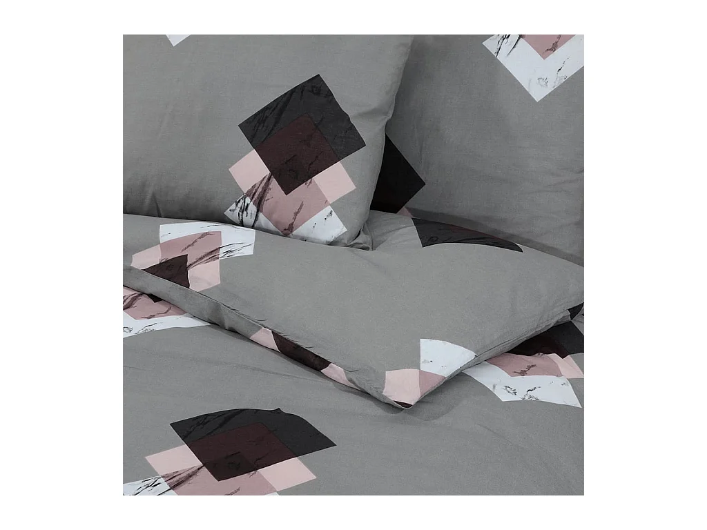 Juego de funda nórdica algodón gris 200x200 cm ES305940