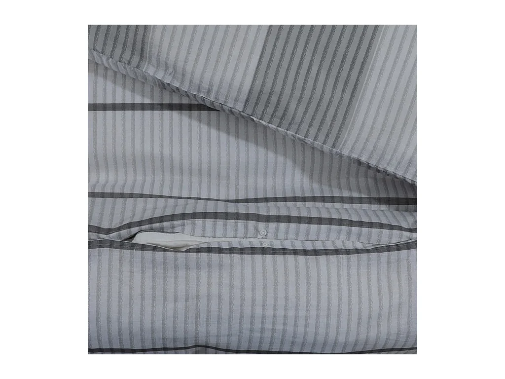 Ensemble de housse de couette Gris 140x200 cm Coton FR601179