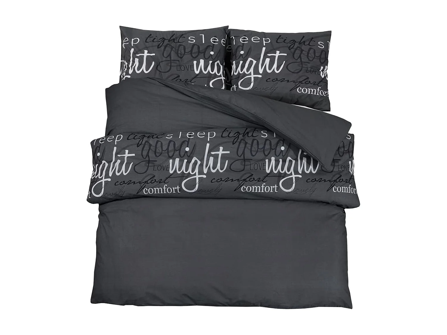 Ensemble de housse de couette Noir 260x220 cm Coton FR754602