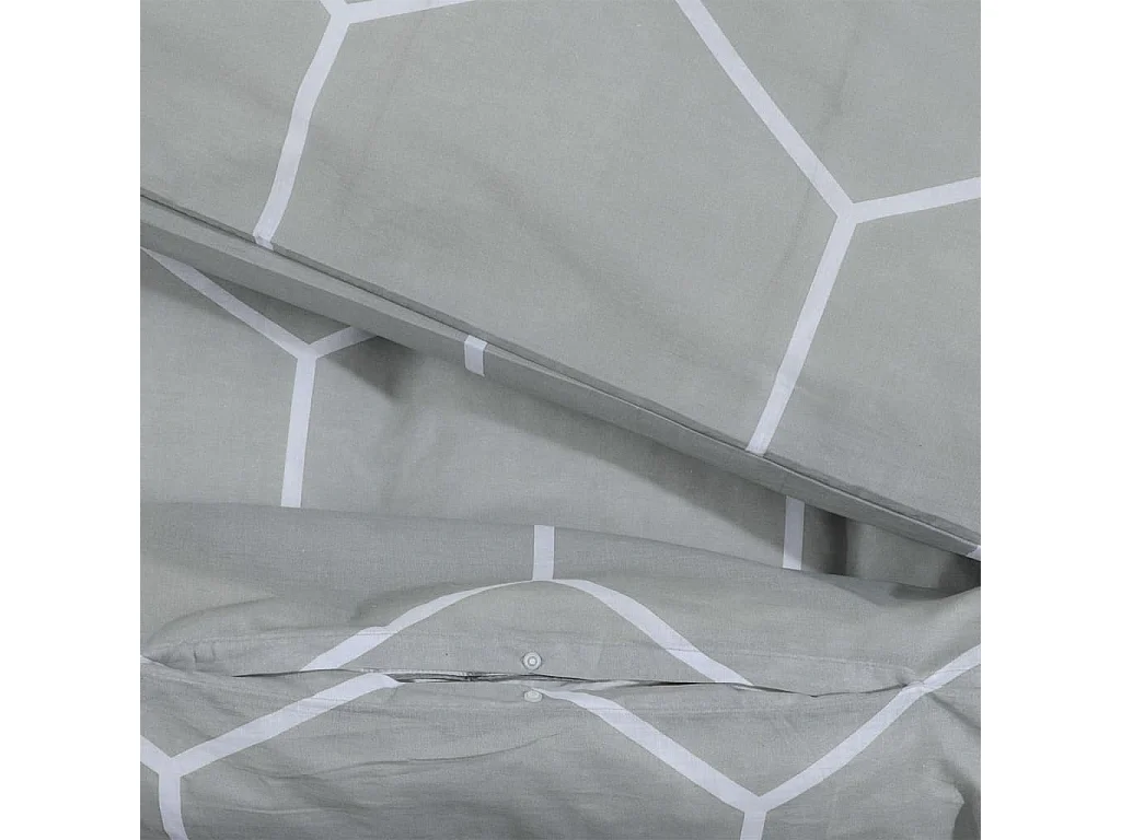 Conjunto de capa de edredão 140x200 cm algodão cinza PT806432