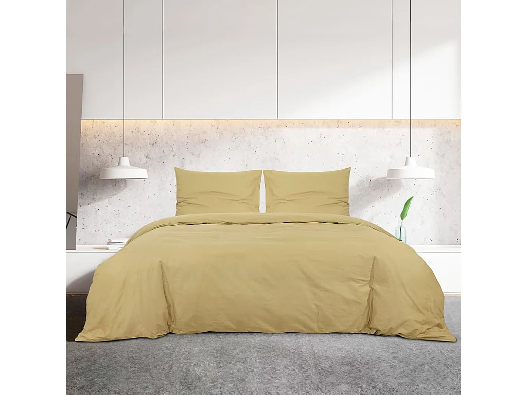 Ensemble de housse de couette Taupe 135x200 cm Microfibre FR988265