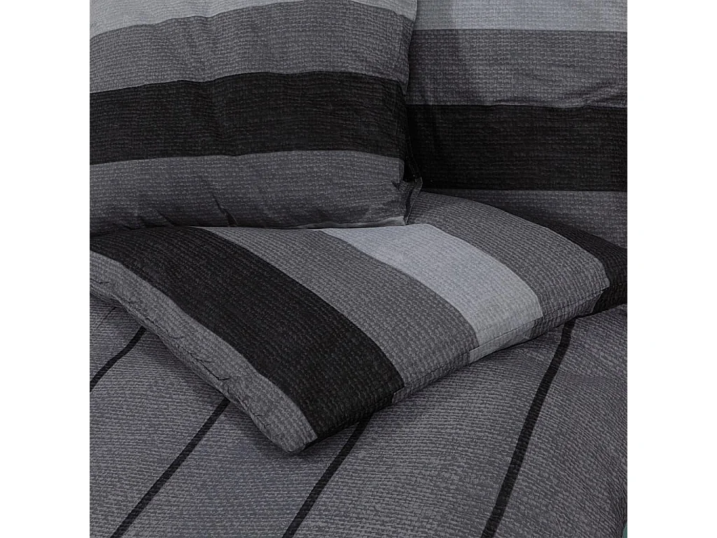 Ensemble de housse de couette gris foncé 135x200 cm Coton FR803073