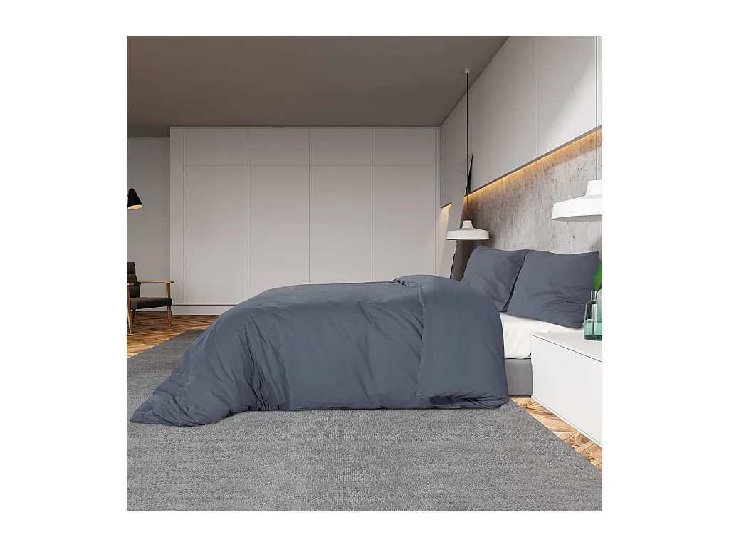 Ensemble de housse de couette Anthracite 220x240 cm Coton FR686739