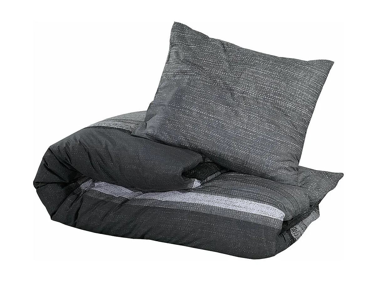 Dekbedovertrekset 140x200 cm katoen donkergrijs BE524795