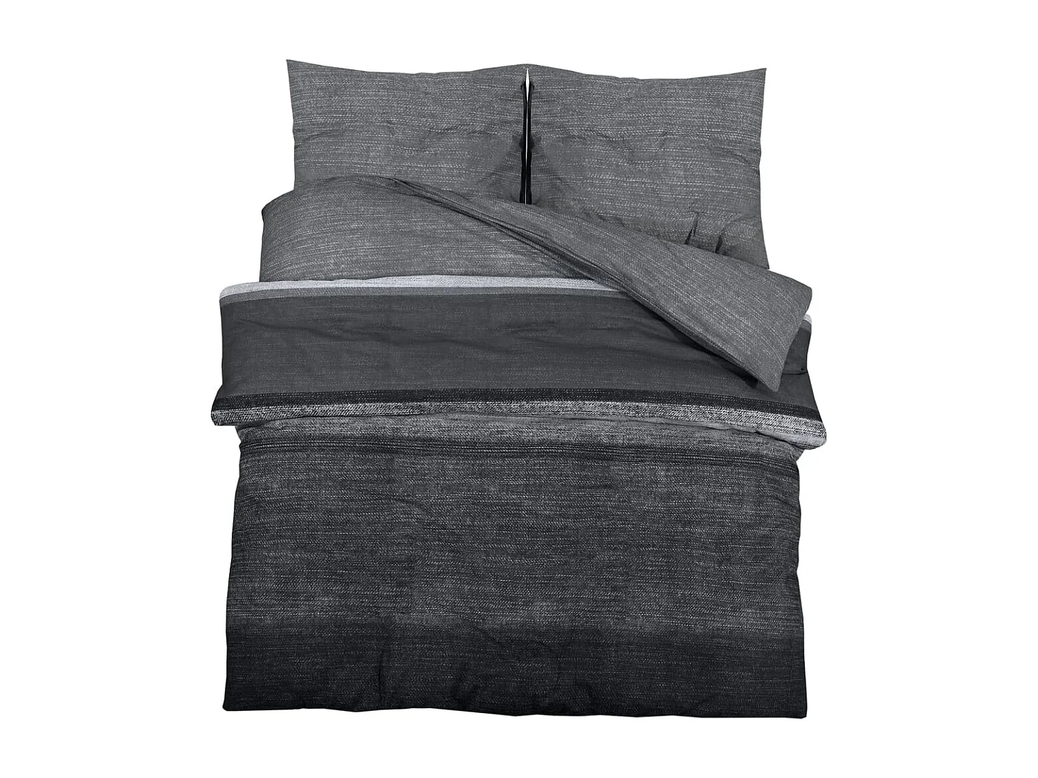 Ensemble de housse de couette gris foncé 140x200 cm Coton FR212024