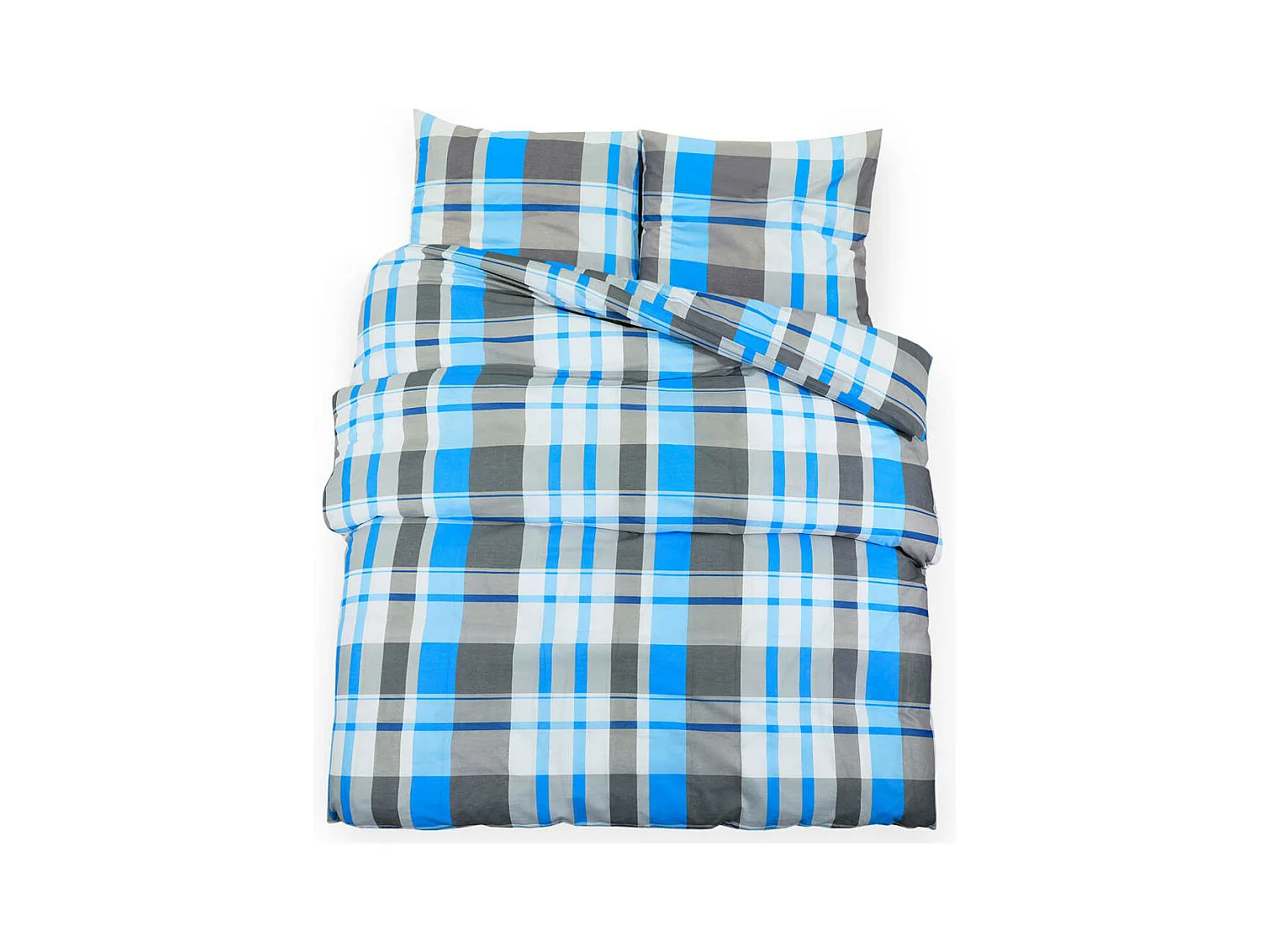 Dekbedovertrekset 200x200 cm katoen blauw en grijs BE569423