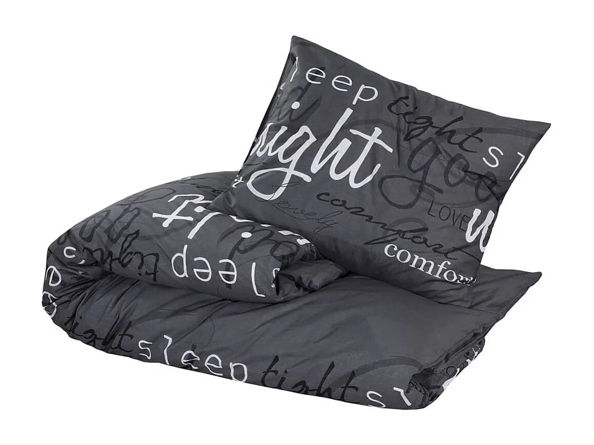 Conjunto de capa de edredão 140x200 cm algodão preto PT867758