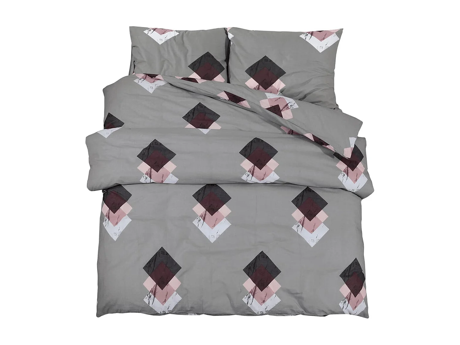 Ensemble de housse de couette Gris 135x200 cm Coton FR221649