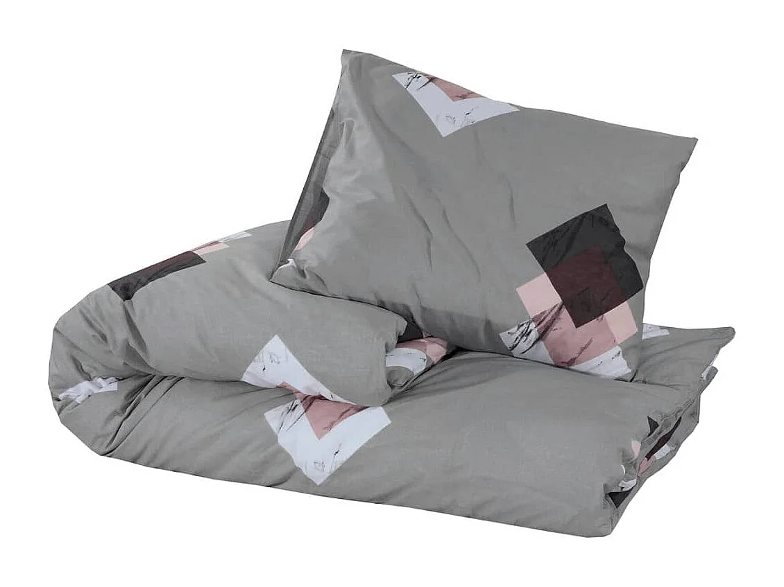 Ensemble de housse de couette Gris 200x200 cm Coton FR605888