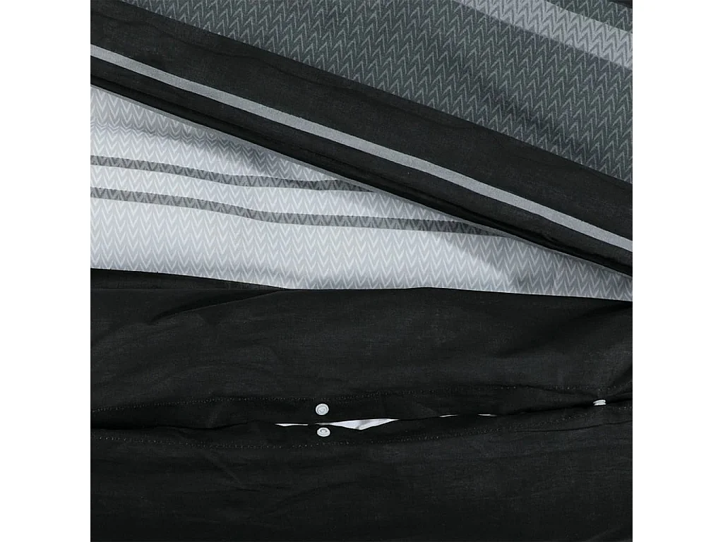 Ensemble de housse de couette noir et blanc 140x200 cm Coton FR256933