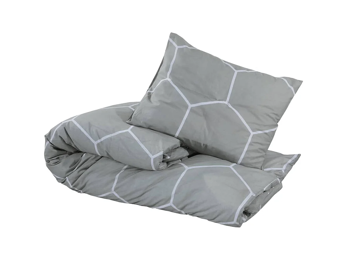 Ensemble de housse de couette Gris 140x200 cm Coton FR429630