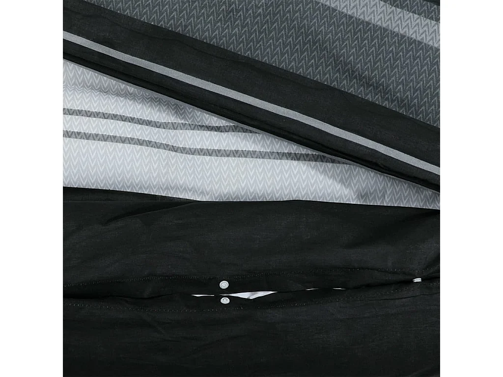 Juego de funda nórdica algodón negro y blanco 155x220 cm ES986235