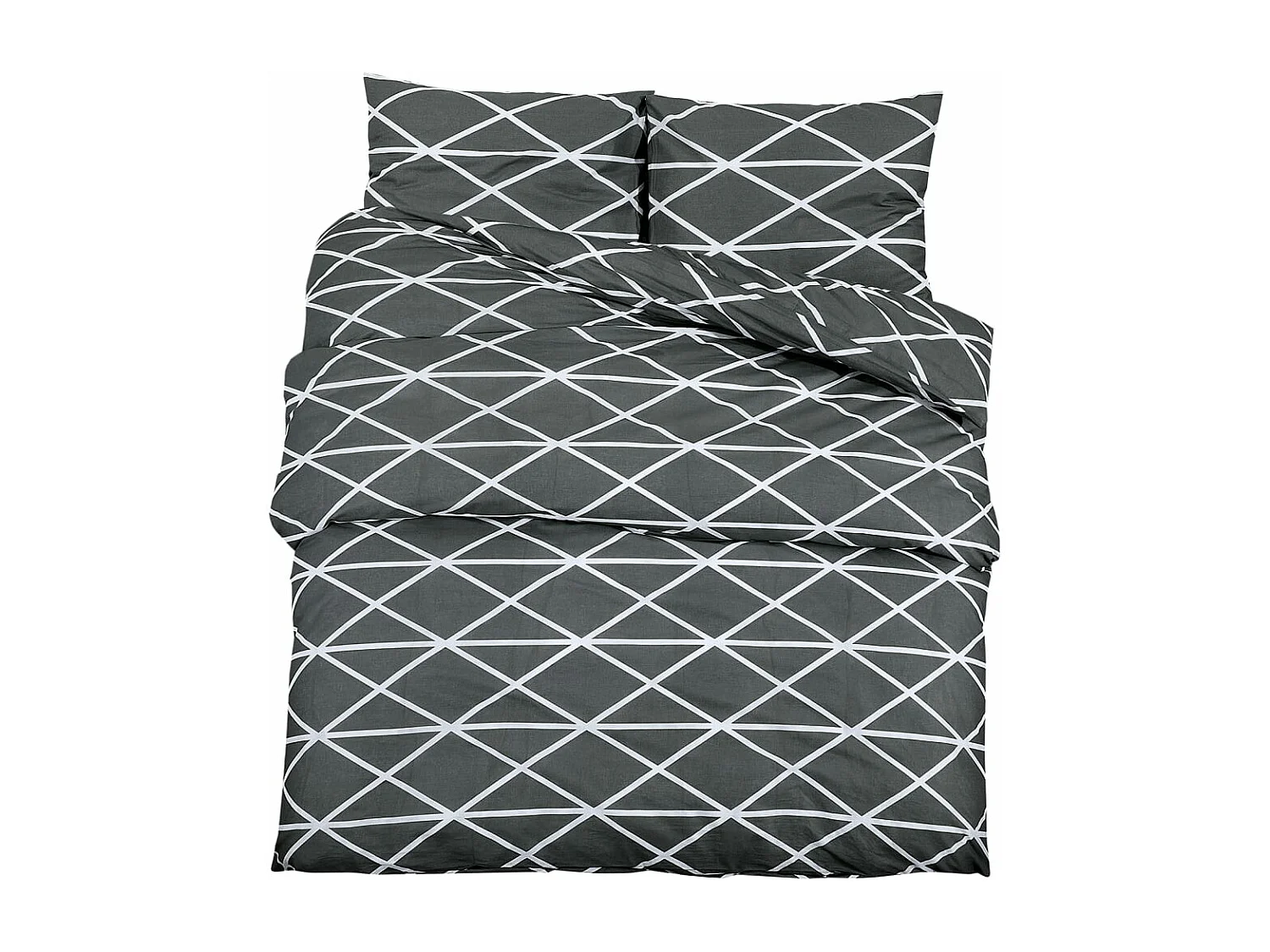 Ensemble de housse de couette Gris 200x200 cm Coton FR637984