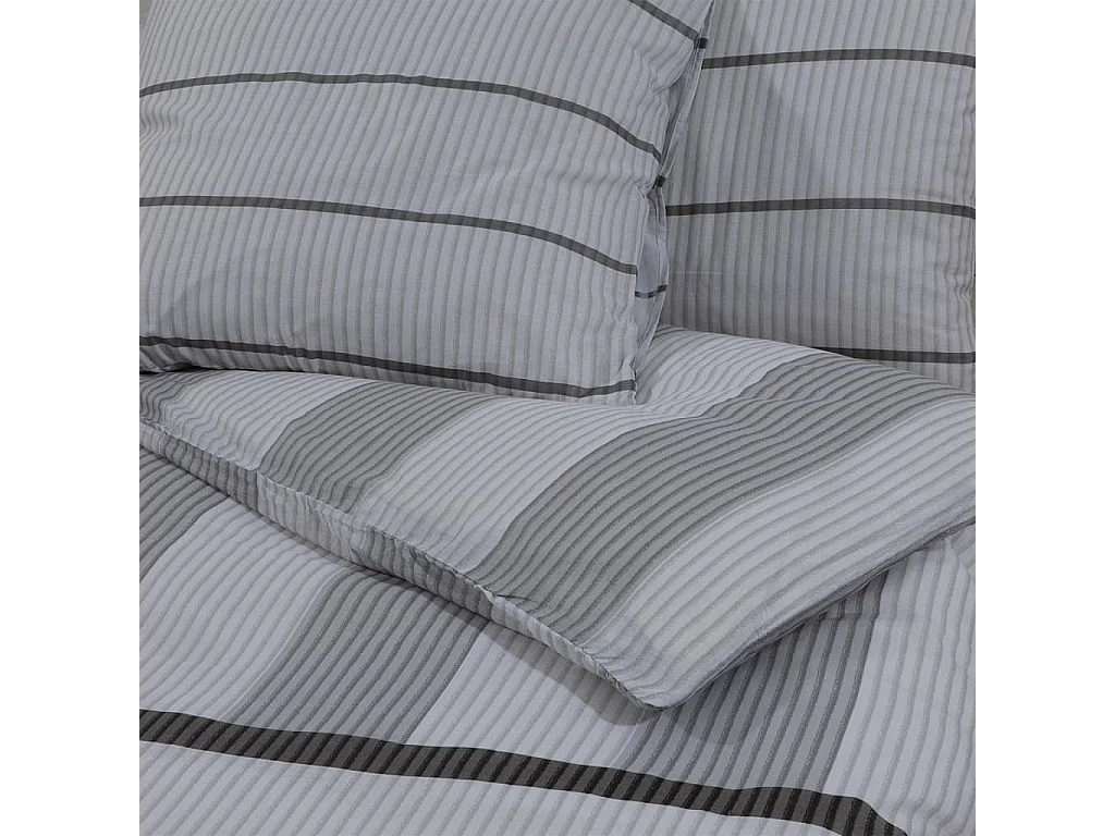 Conjunto de capa de edredão 200x200 cm algodão cinza PT225497