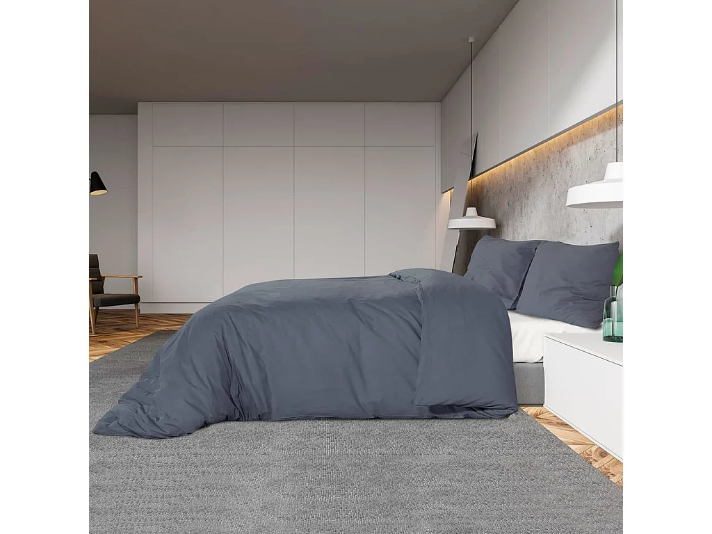Ensemble de housse de couette Anthracite 200x200 cm Microfibre FR531359