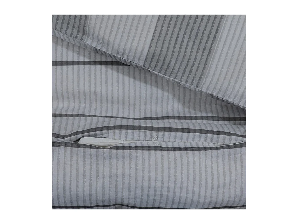 Juego de funda nórdica algodón gris 200x200 cm ES959442