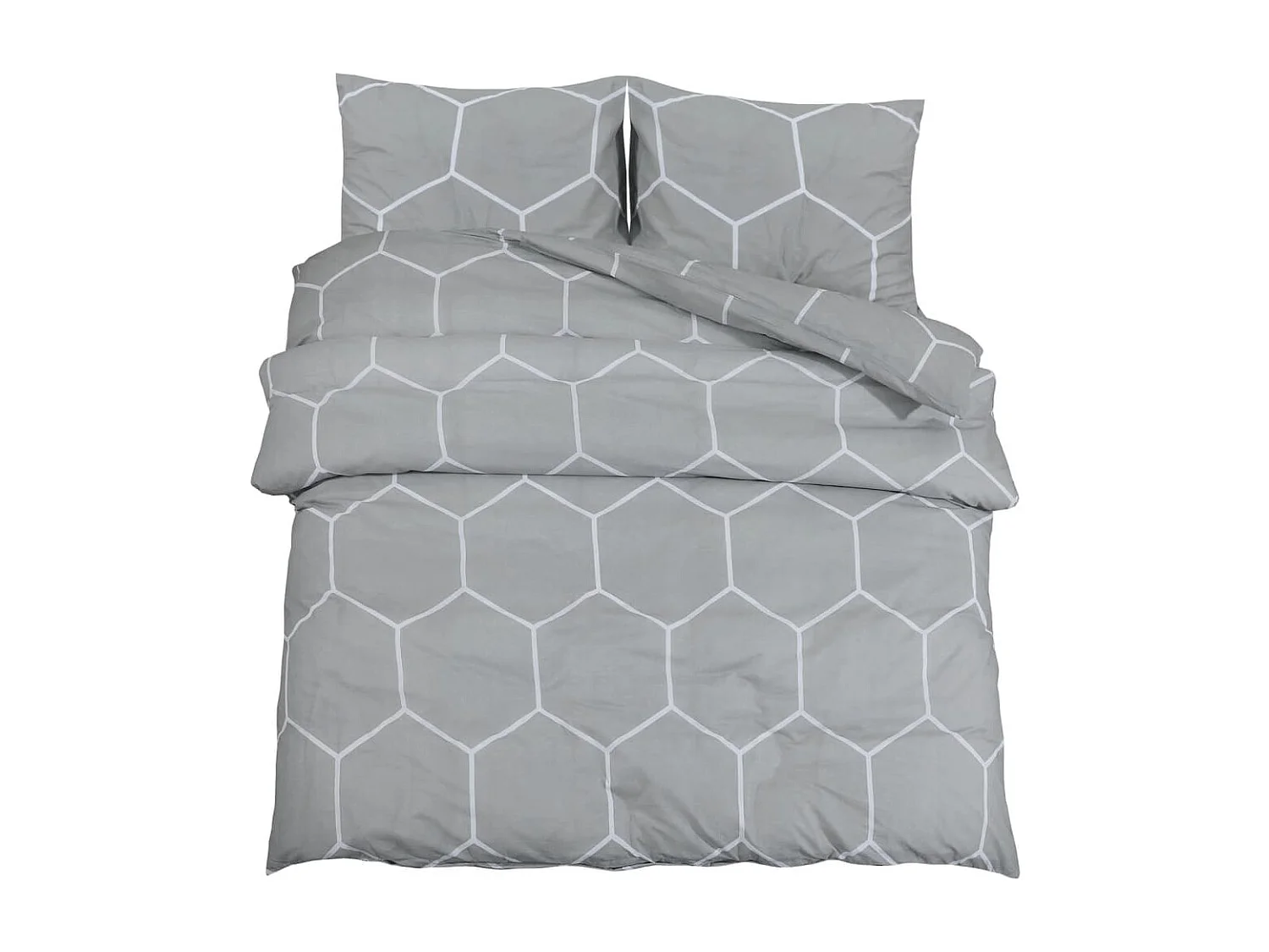 Ensemble de housse de couette Gris 200x200 cm Coton FR222776