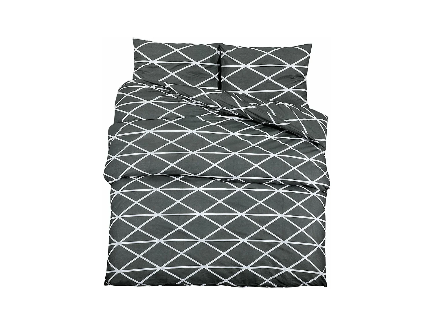 Juego de funda nórdica algodón gris 260x240 cm ES497271