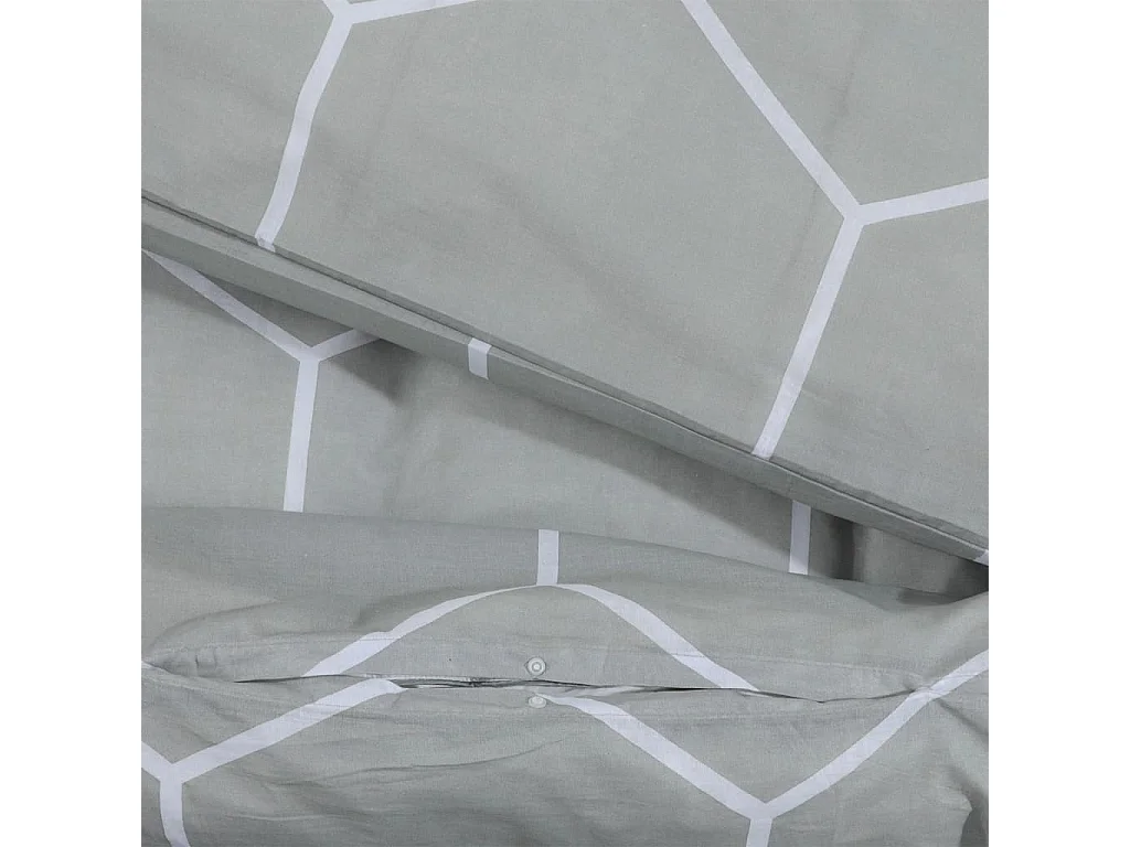 Conjunto de capa de edredão 200x200 cm algodão cinza PT639674